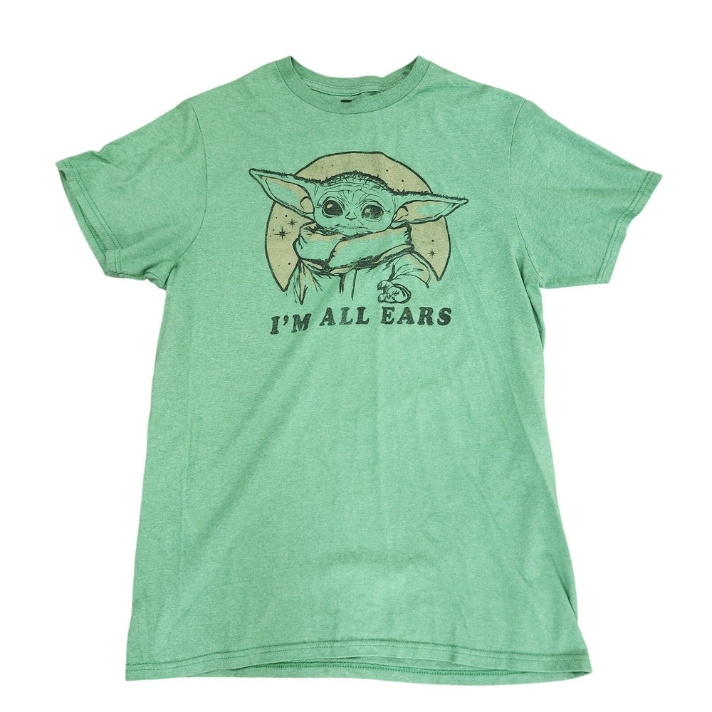 Star Wars Baby Yoda Graphic Tee I'm All Ears Green T-Shirt Medium